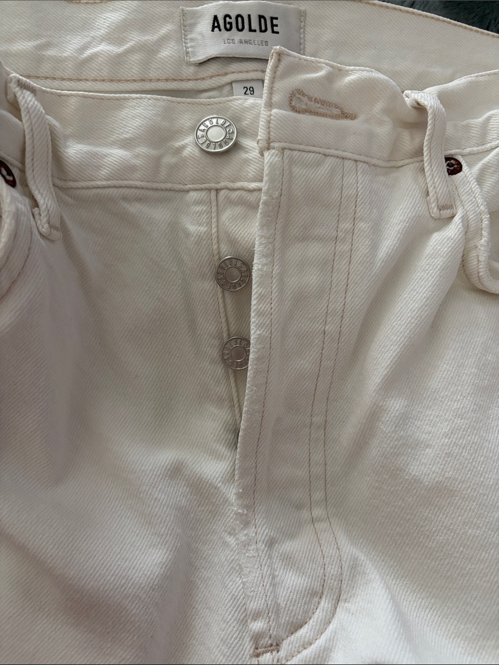 Agolde Riley Straight Leg White Jenas - size 29 - Picture 5 of 7